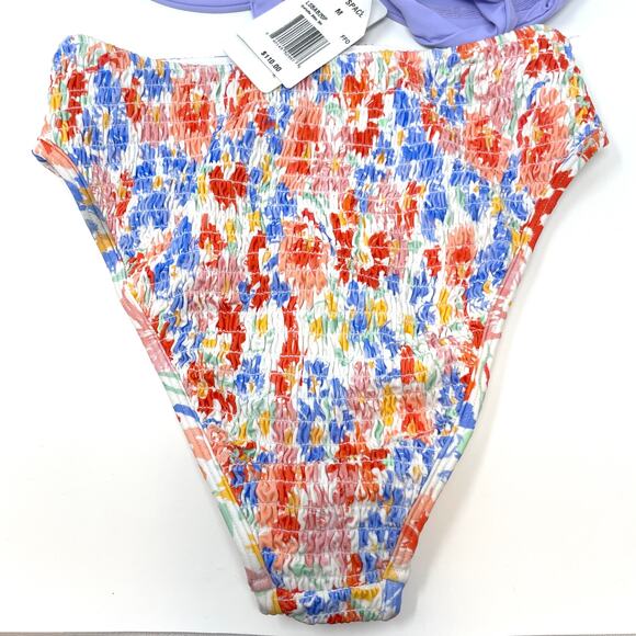 L*SPACE Camellia Barlette Bikini Set In Wisteria Flowers Forever Medium New - Picture 12 of 15